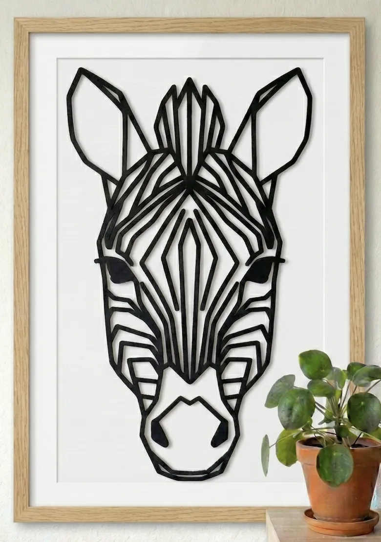 Geometric Zebra Head - Minimalist Wall Art - Free 3D Print Model ...