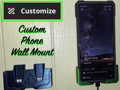 Phone Holder Wall Mount - Parametric Customizable