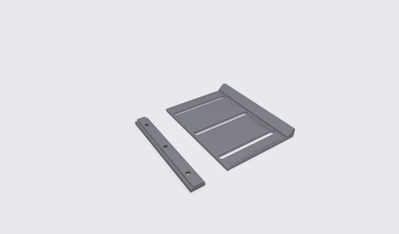 MacAllister Table saw nut sled and stop guide with measurements