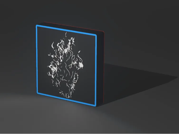 Lightbox with fire and hidden faces