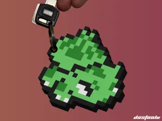 Bulbasaur Pixel Keychain / Alola Cap / Pokemon