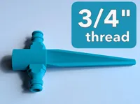3/4" thread spike with double connector (in-line connection)