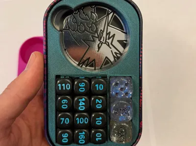 Mini Tin Insert Hybrid 12 Damage Counters / 3 D6 