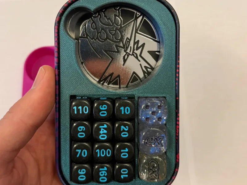 Mini Tin Insert Hybrid 12 Damage Counters / 3 D6 