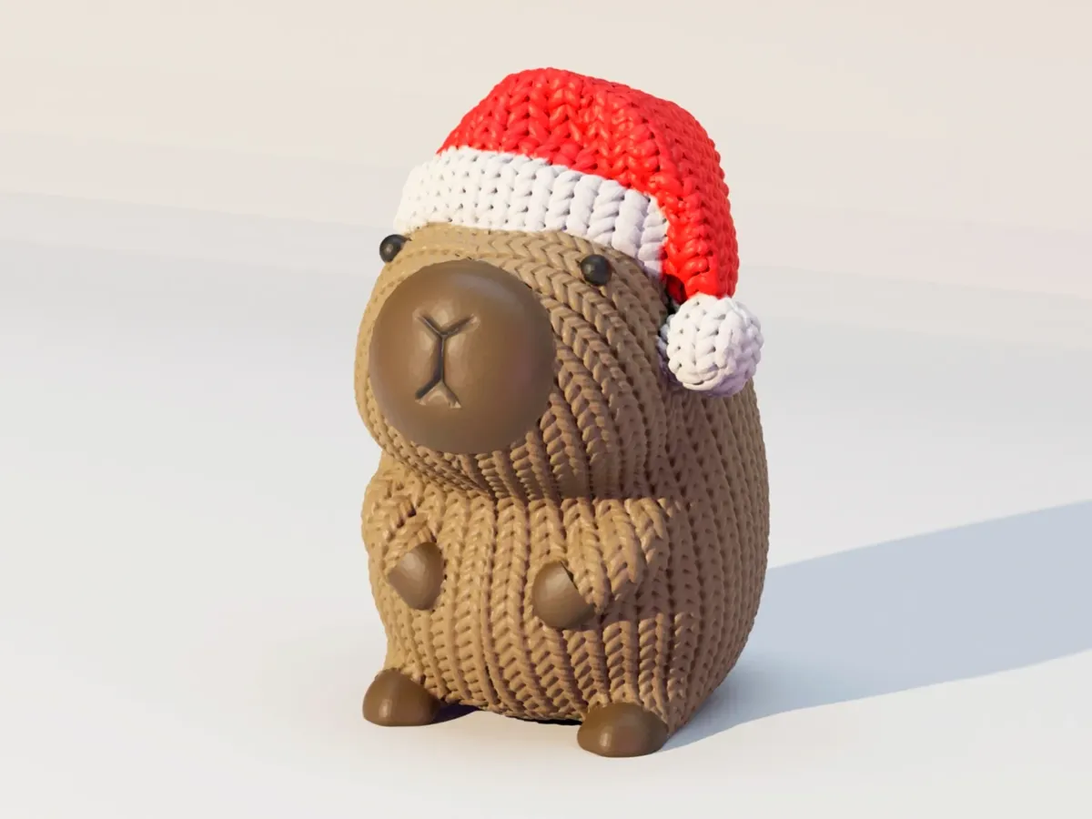 Winter Knit Christmas Limited Edition - Capybara by 黑日 MakerWorld: Download Free 3D Models - 3D model önizlemesi