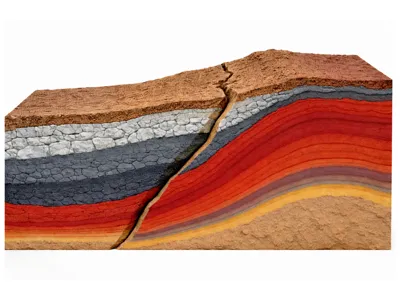 Ground fissure - geological cross-section