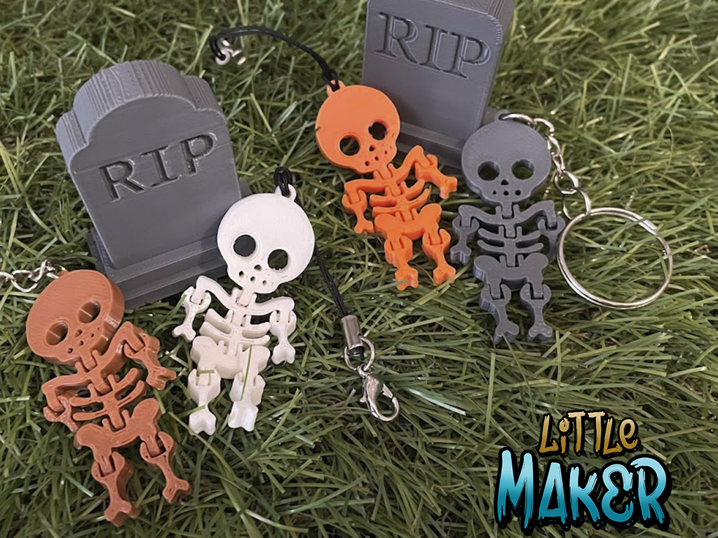 Flexi Skeleton - Skeleton Keychain 3D model