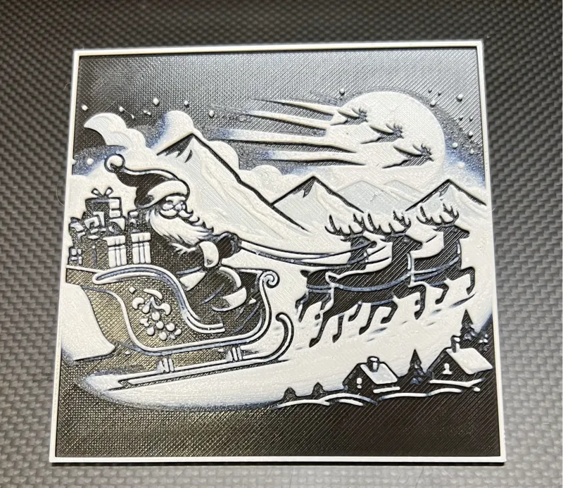 Santa Claus riding his sleigh - Hueforge