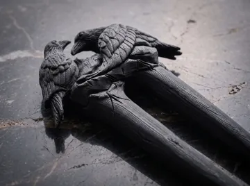 Modelo para impresión 3D: Twin Raven Hair Fork - Hair Pin & Cosplay — vista de referencia 5