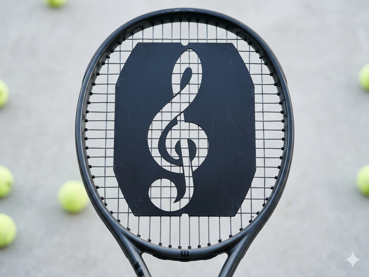 Treble Clef Stencil for Tennis Rackets