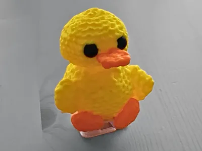 Crocheted Wind Up Walking Duck