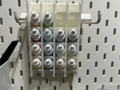 Skadis IKEA pegboard hooks designed for modular Chiefland paint rack, hand-painted storage