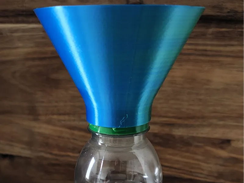 Screw-on funnel for wide neck PET bottle (38mm)