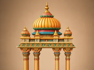 Traditional Temple Mandapam