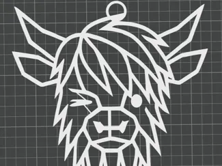 Baby Highland Cow Winking geometric