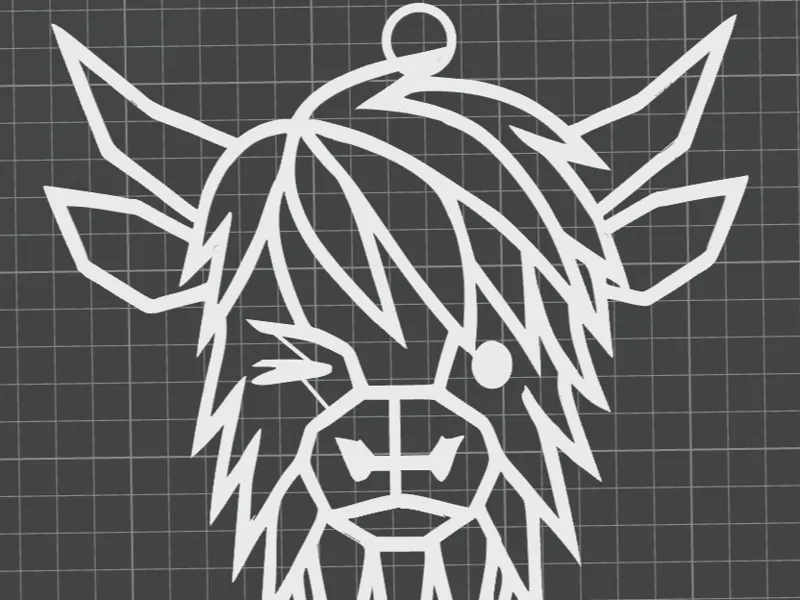 Baby Highland Cow Winking geometric