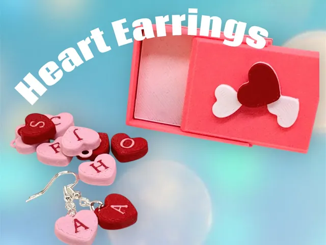 Candy Heart Earrings Initial Letter with box