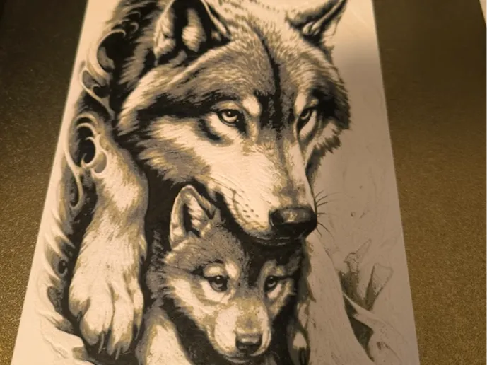 Hueforge Wolf with Child by vapebymatte MakerWorld: Download Free 3D Models