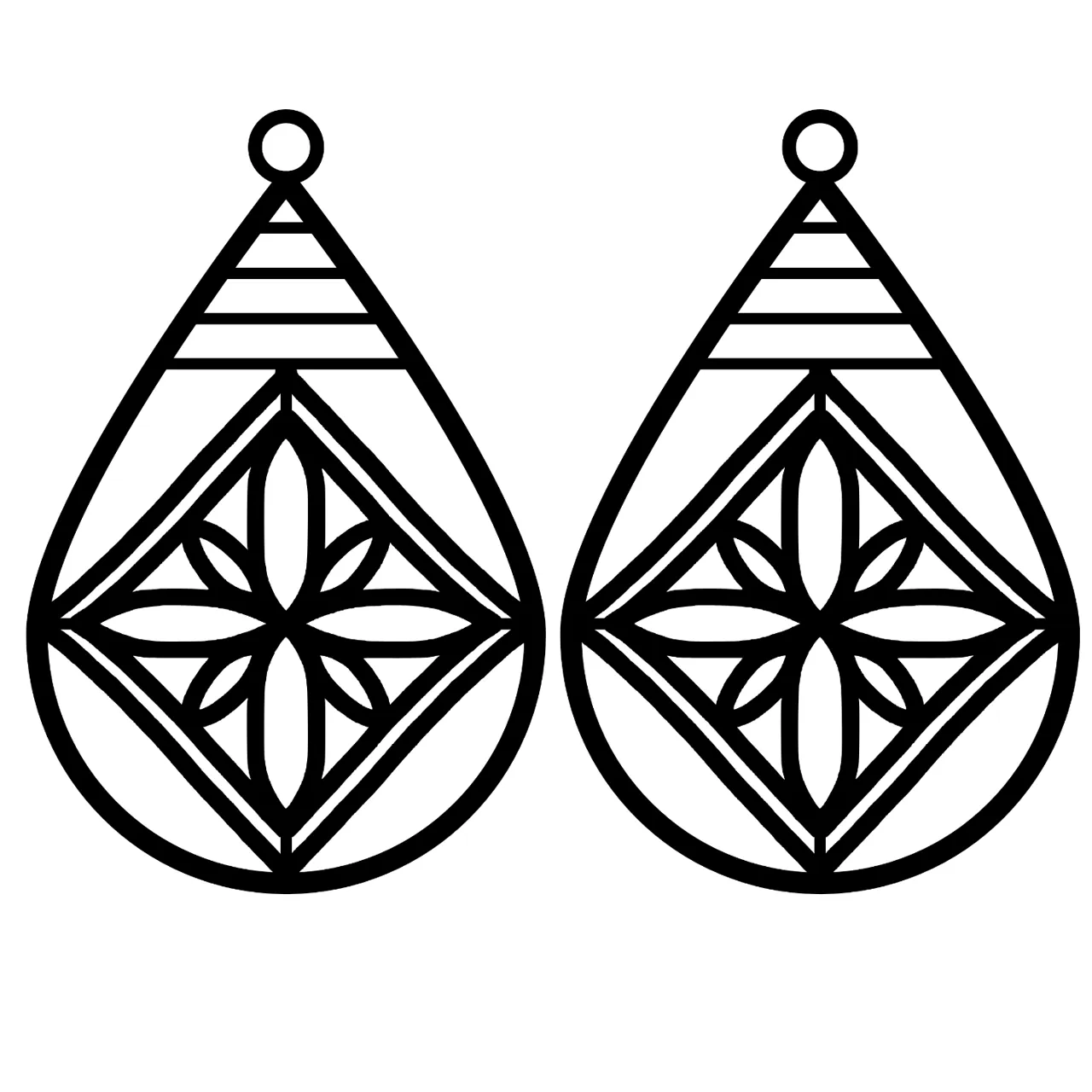 Teardrop Flower Earrings view 2