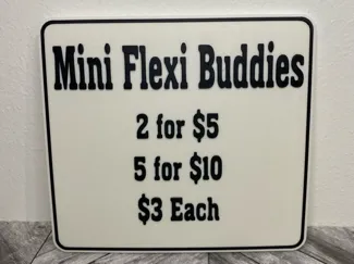 Mini Flexi Buddies Price Sign