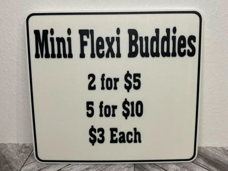 Mini Flexi Buddies Price Sign
