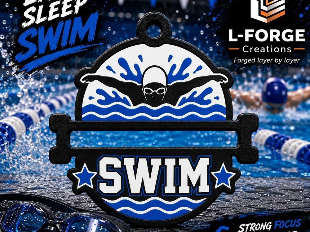 Accesorio para sujetar ligas de cabello: Swim Swimmer Hair Tie Holder Keychain. Referencia del modelo original.