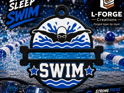 Accesorio para sujetar ligas de cabello: Swim Swimmer Hair Tie Holder Keychain — referencia de MakerWorld