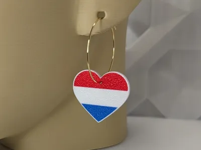Netherlands Heart Flag Earring -World Championship