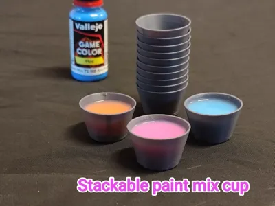 Stackable paint mix cups