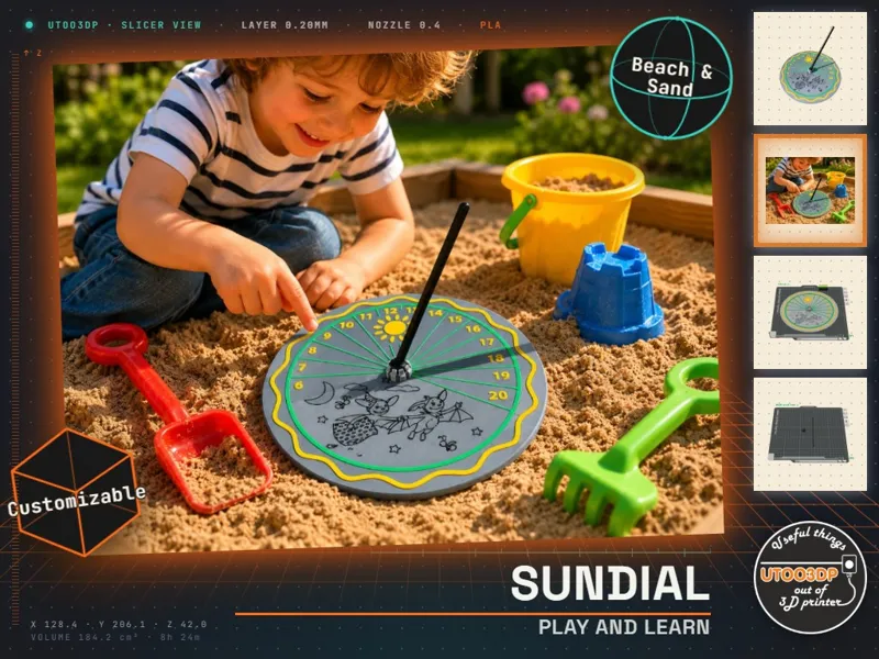 Anpassbare Sonnenuhr für Kinder mit eigenem Motiv