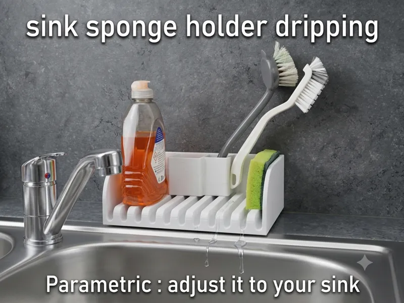 Parametric Sink Sponge & Brush Holder