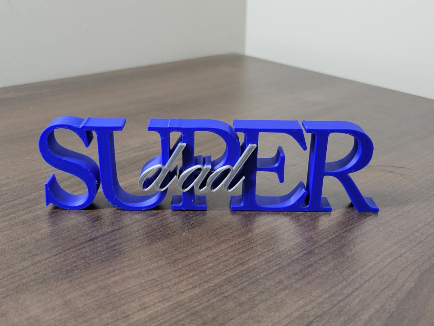 Dual-Color "Super Dad" Text Standee