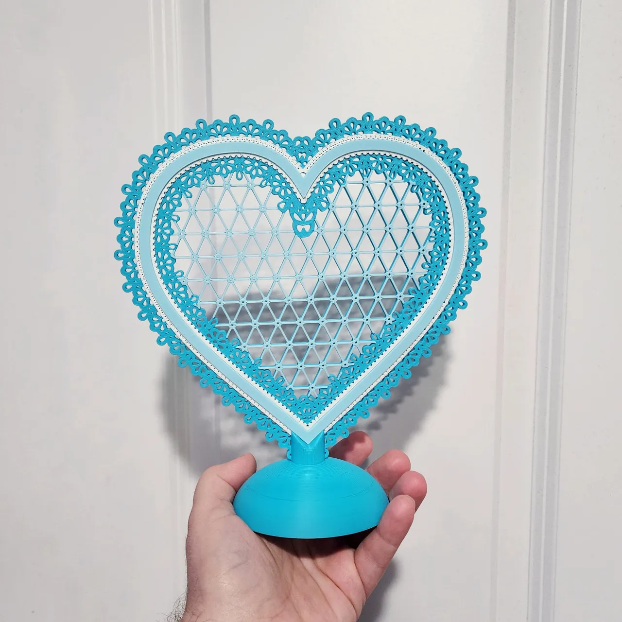 Lace Heart Doily Earring Holder/Decoration view 3