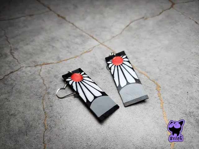 Tanjiros Hanafuda Earring - by xile6