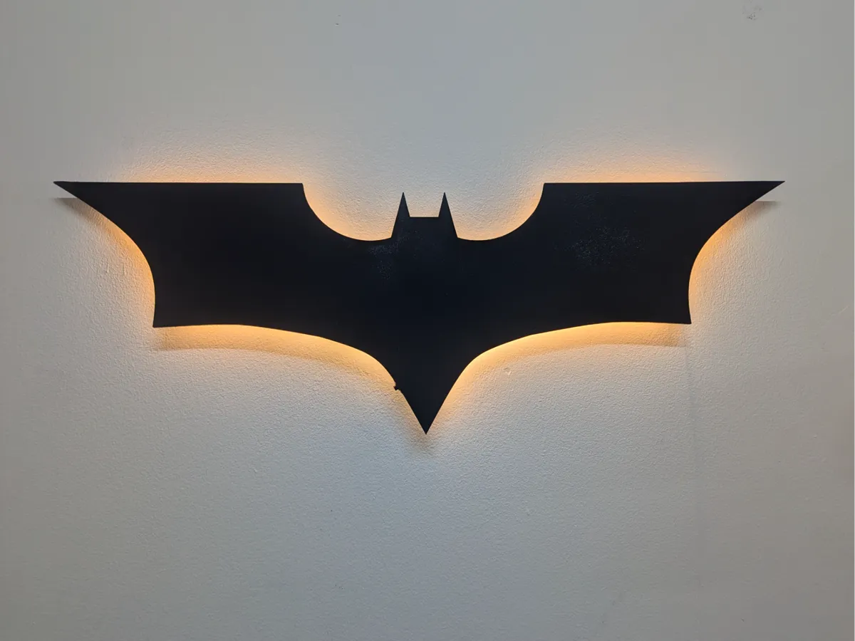 Batman Inspired Sign LED with Wall Mount - Free 3D Print Model - MakerWorld