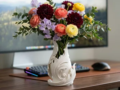 Baroque Swirl Flower Vase