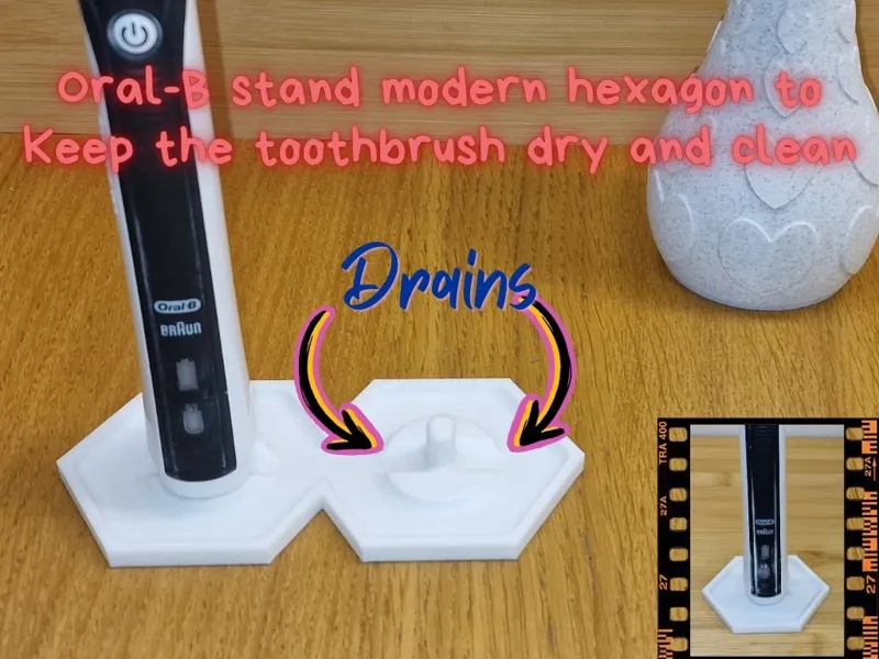 Toothbrush stand holder - 2x Oral B - hexagon