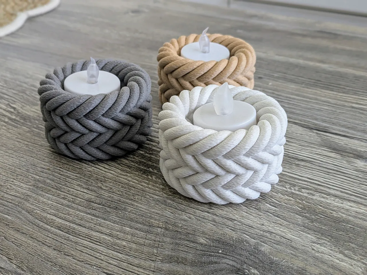 Braided Rope Style Tealight Holders view 3