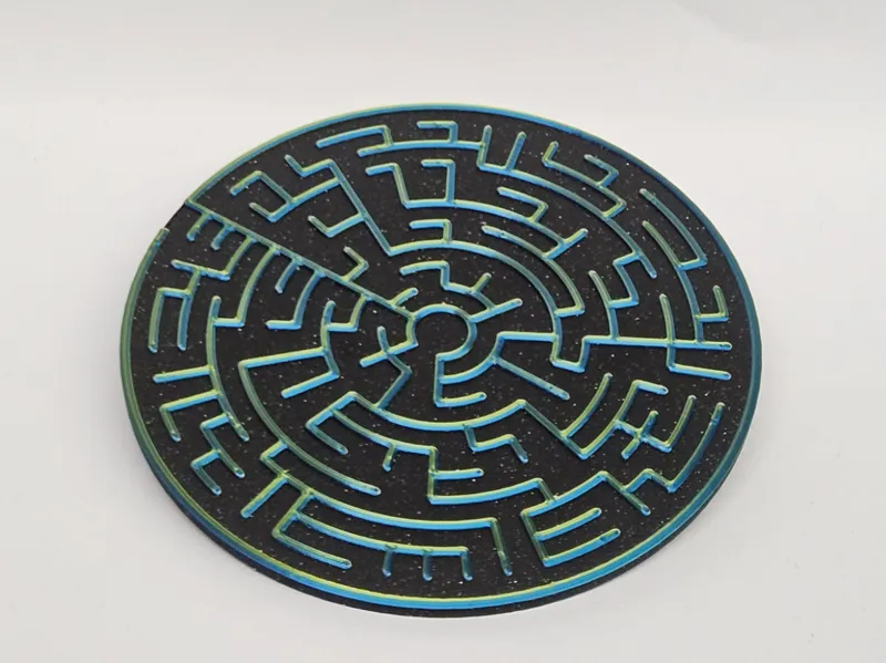 Parametric Circular Maze Coaster (OpenSCAD)