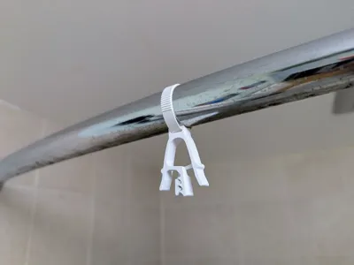 Zip Tie with Clip for hanging towels, etc.