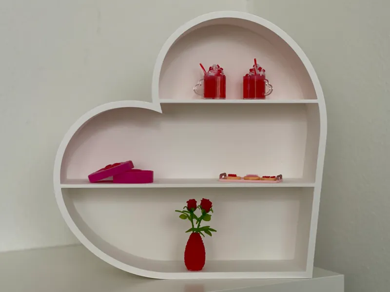Valentine's Miniverse heart-shaped shelf
