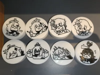 [NFC] Genshin Impact Emoticon Magnetic Fridge Magnet (AMS not required)