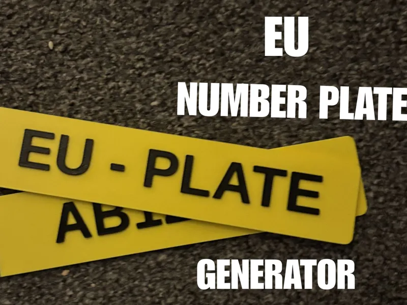 Personalised Registration Plate Generator EU