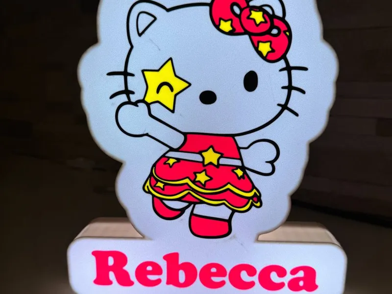 lightbox hello kitty Nome Rebecca Personalizzabile