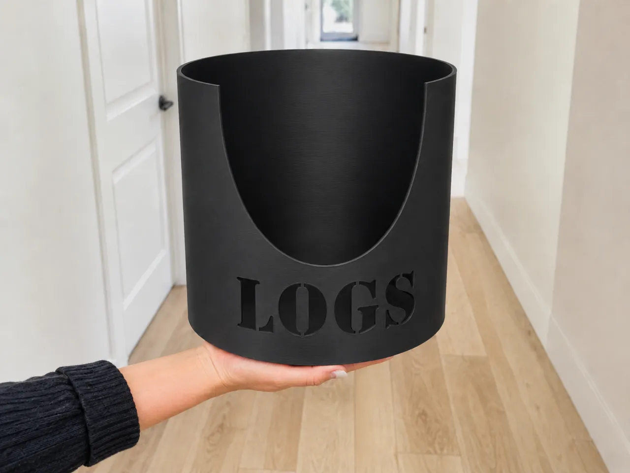 Log Holder with Cut-Out Text Decorative view 2