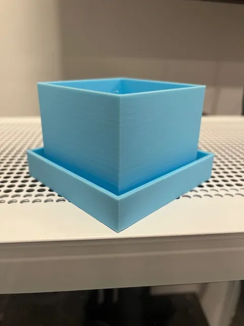 Simple Square Planter with Drainage Holes and Attached Basin