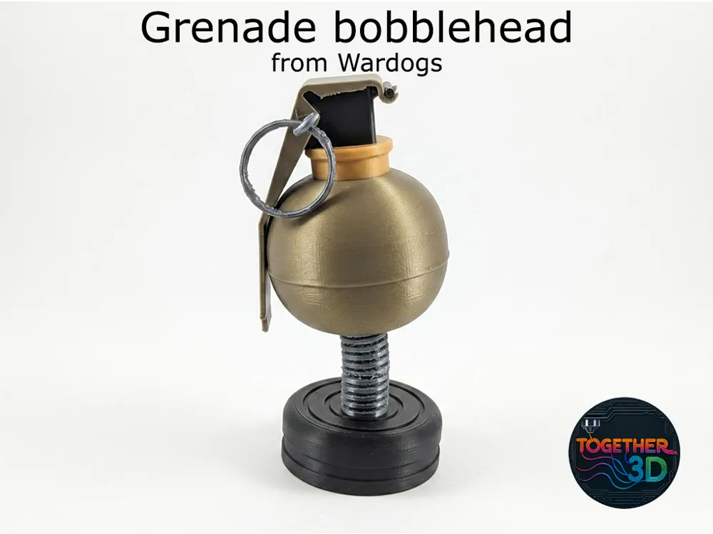 Letrero o emblema decorativo: Grenade bobblehead - Wardogs. Referencia del modelo original.