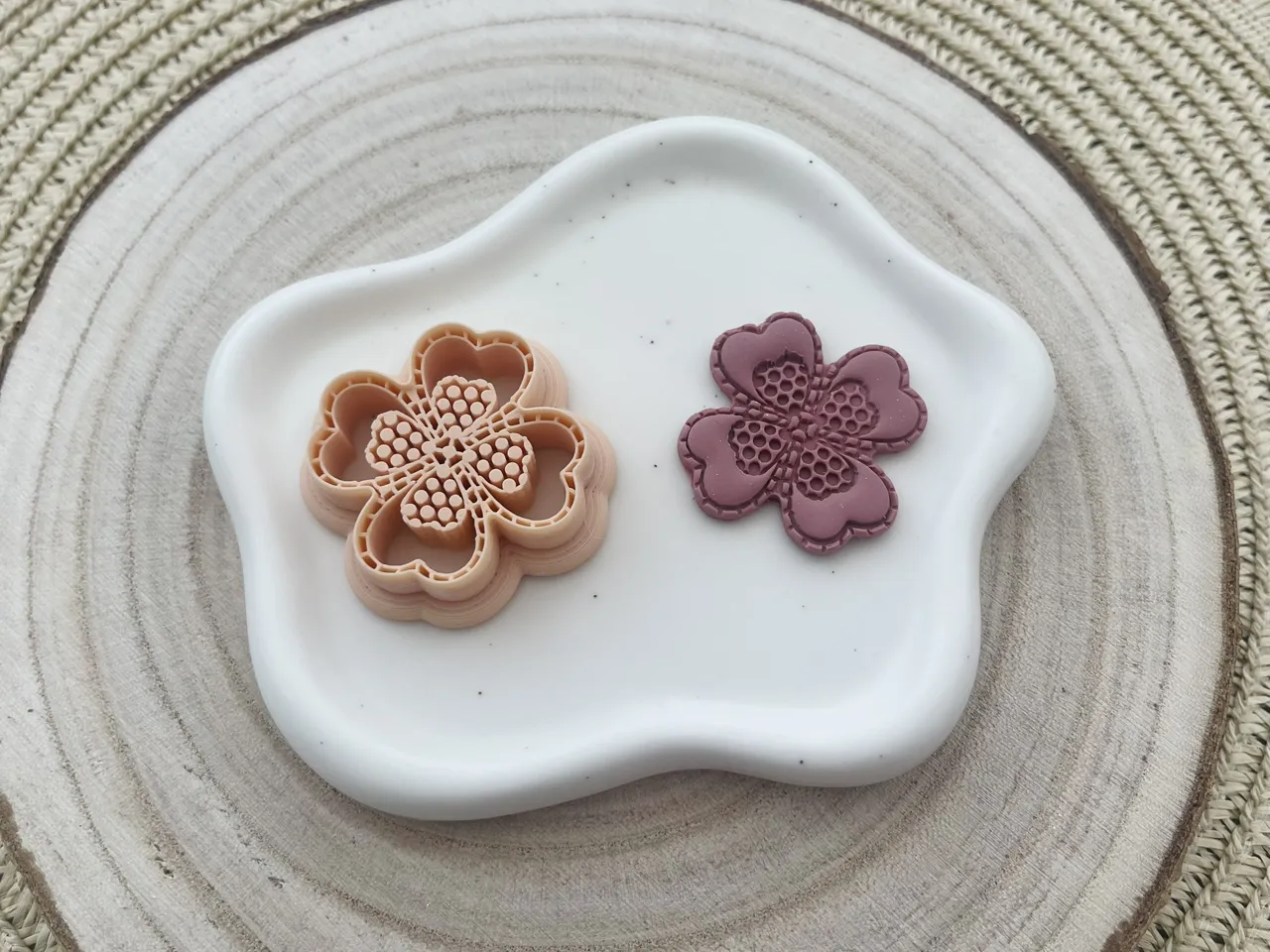 Four Leaves Clover Polymer Clay Earrings Cutter view 2