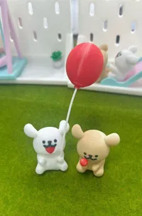 线条小狗,多色打印一体成型,省事版