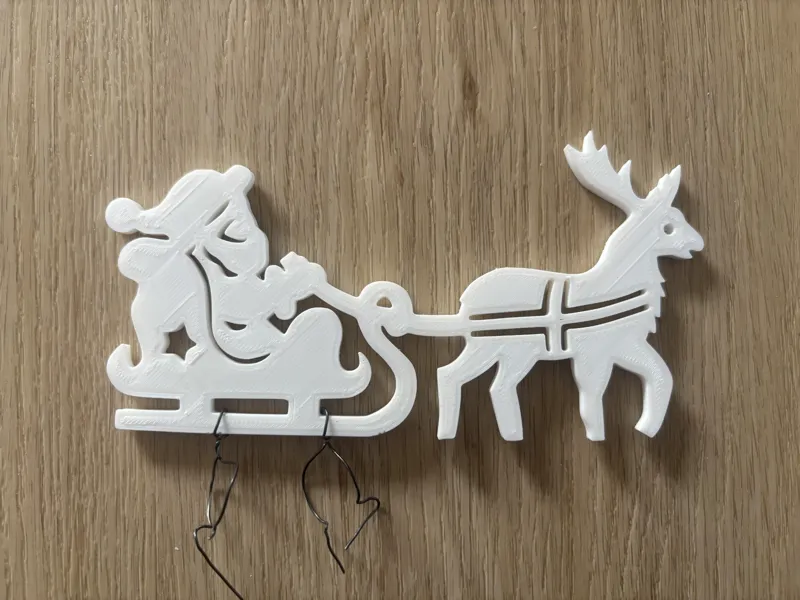 Christmas Santa with sleigh and reindeer